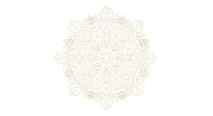 Elegant beige mandala pattern on a white background