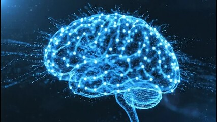 Artificial intelligence brain network representing advanced technology and digital neural connections - Powered by Adobe