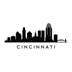 Obraz premium Cincinnati skyline illustration a modern cityscape with iconic buildings