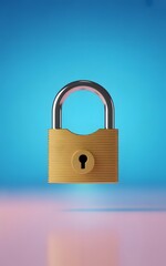 Naklejka premium Golden padlock on colorful background for security concepts