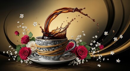 A Quiet Coffee with Floral Dreams