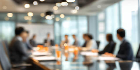 Business Meeting In Modern Office With Blurred Background And Colleagues Discussing Projects