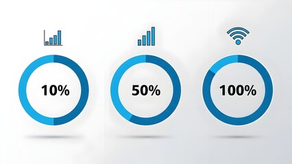 Infographic elements with percentages and statistics icons