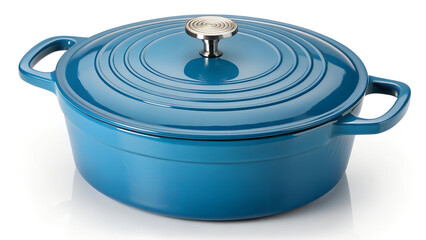 Blue Iron Oven with Lid  Round Heavy Duty Cooking Pot