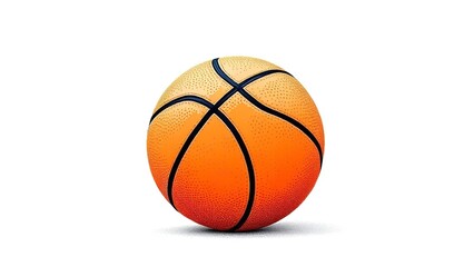 Isolated orange basketball on a clean white background, perfect for sports concepts and athletic lifestyle imagery