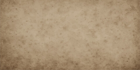Obraz premium Antique brown parchment with an aged vintage paper texture reveals a stained grunge pattern on a blank retro sheet for a rough textured book page design