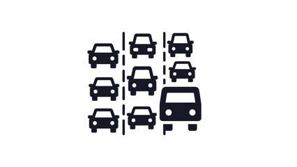 Fototapeta premium Traffic congestion with cars and bus on road, Generative AI.