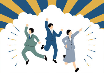 目標へ飛び立つビジネスパーソン