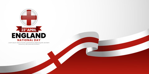 English waving ribbon flag for England st george's day banner design