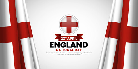 English waving ribbon flag for England st george's day banner design