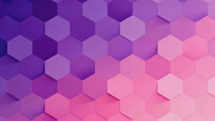 Abstract geometric pattern of hexagonal shapes in gradient purple and pink tones