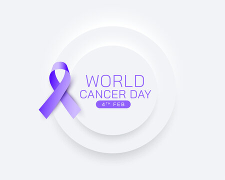 modern world cancer day awareness background in neomorphic style