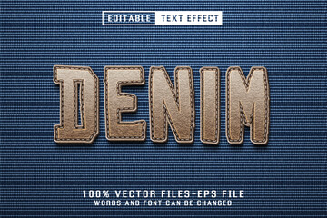 Denim 3d Text - Editable Text Effect	
