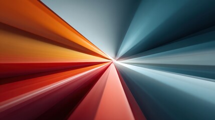 Abstract geometric pattern with vibrant colors showcasing dynamic movement and energy emanating from a central point in a modern design style