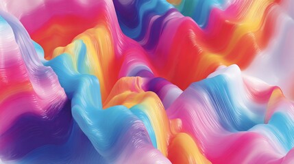 Vivid, flowing, abstract digital artwork with vibrant, multi-colored wavy layers