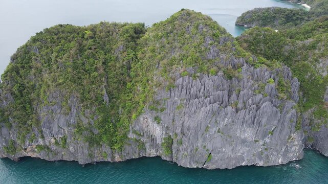 The aerial view of Bacuit Bay in the Philippines