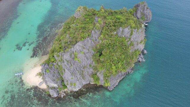 The aerial view of Bukal Island in the Philippines