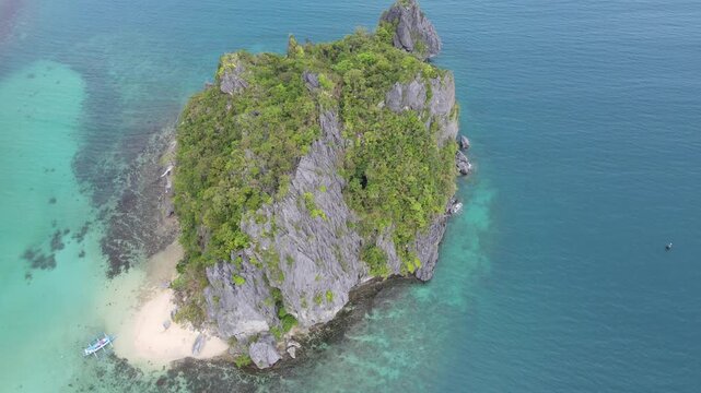 The aerial view of Bukal Island in the Philippines