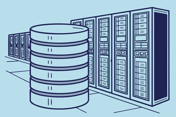 Server Rack or Database Stack Icon Representing Data Storage, Hosting, and Enterprise Technology