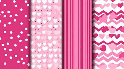 Vibrant Pink and Magenta Seamless Patterns Collection