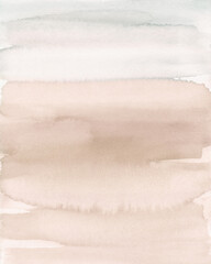 Earthy Tan and Soft Gray vertical abstract watercolor Background hand painted