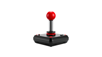 Modern Arcade Game Controller with Red Joystick
