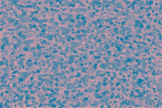 Abstract Pink and Blue Mottled Texture Background with Soft Sponged Pattern, a gentle, dreamlike abstract background featuring a soft pink base with blue and purple mottled brush-paint effects.