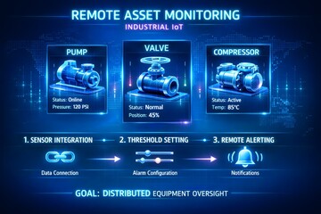 Industrial IoT ecosystem infographic showing sensors