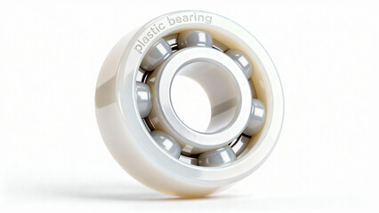 Detailed View of a Plastic Bearing with Ball Elements for Engineering Applications