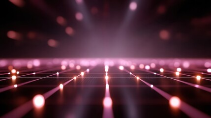 Abstract futuristic landscape with glowing lights and vibrant colors, creating a digital atmosphere of energy and innovation in captivating technology background.