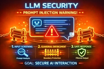 Large Language Model Security Framework and Vulnerability Protection Infographic for AI System Defense