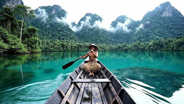 Exploring the Serene Beauty of Khao Sok National Park by Boat.