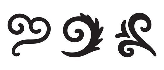 Fototapeta premium Elegant Black Flourishes and Swirls Isolated on White Background for Design.