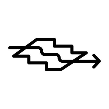 Waterfall Model Vector Line Icon Design
