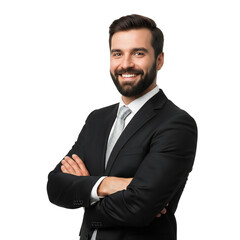 Businessman portrait isolated on transparent background