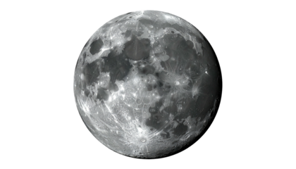 Illuminated sphere against a black void, revealing lunar surface details