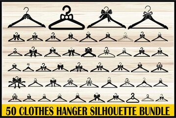 Clothes Hanger Silhouette Set for Fashion and Wardrobe Design