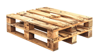 Wooden pallet used for shipping/storage, isolated on black