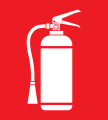 Fire extinguisher on red background © mohammad