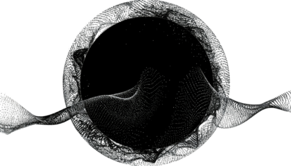 Abstract circular shape with ethereal wave and dark central void