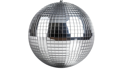 A silver sphere made of many square mirrors