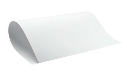 A solitary sheet of white paper curled up on a dark background