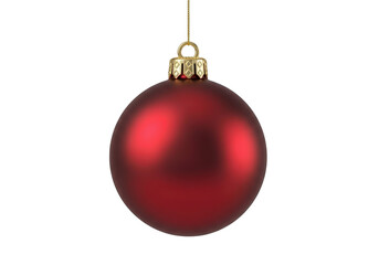 Red christmas ornament isolated on transparent background