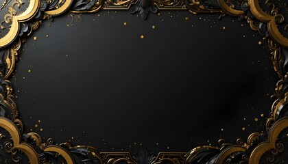 Luxury black and gold paper cut background with glitter light effects for awards nominations ceremonies invitations