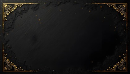 Luxury black and gold paper cut background with glitter light effects for awards ceremonies invitations