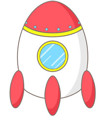 Hand drawn cute colorful galaxy system rocket © Wink2