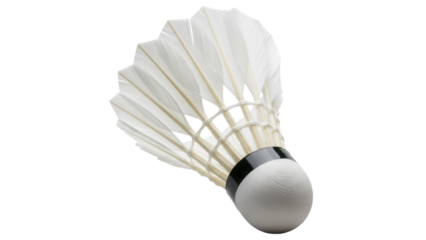 Badminton shuttlecock PNG isolated on transparent background, sport equipment for recreational games and competitive matches