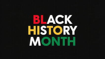 Obraz premium Celebrating black history month with vibrant red, yellow, and green colors on a dark background