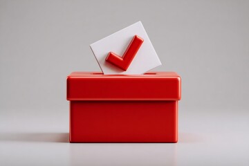 Red Ballot Box Vote Accepted Elections with democracy, and political choice.