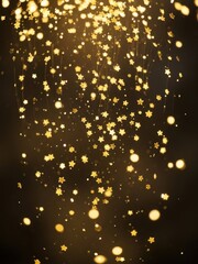 Abstract Golden Stars and Bokeh Background